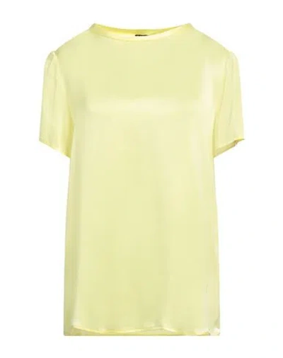 LIU •JO LIU •JO WOMAN TOP YELLOW SIZE 10 ACETATE, SILK