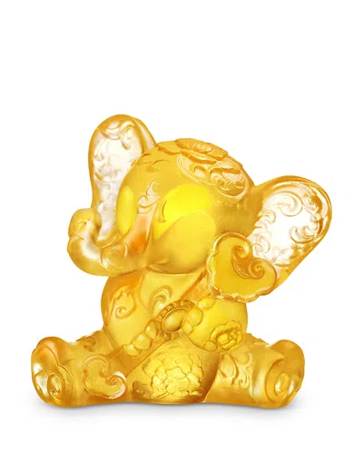 LIULI CRYSTAL ELEPHANT SCULPTURE, LUCKY LITTLE ELEPHANT