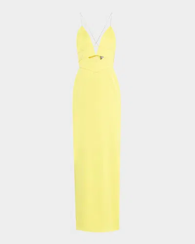LIV FOSTER GISELLE CUTOUT SATIN COLUMN GOWN