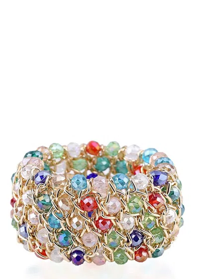 LIV OLIVER 18K GOLD MULTI COLOR STATEMENT BRACELET