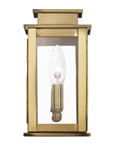 LIVEX LIGHTING LIVEX LIGHTING 1-LIGHT ANTIQUE BRASS OUTDOOR WALL LANTERN