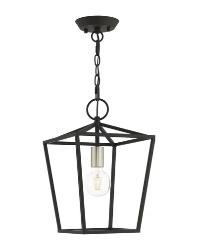 LIVEX LIGHTING LIVEX LIGHTING 1-LIGHT BLACK CONVERTIBLE SEMI FLUSH LANTERN