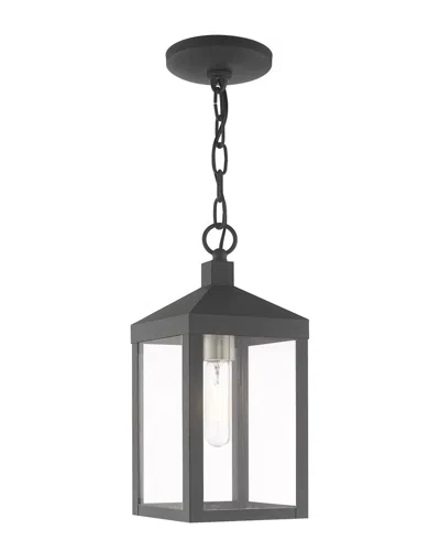 LIVEX LIGHTING LIVEX LIGHTING 1-LIGHT SCANDINAVIAN GRAY OUTDOOR PENDANT LANTERN