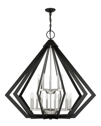 LIVEX LIGHTING LIVEX LIGHTING 15-LIGHT BLACK FOYER CHANDELIER