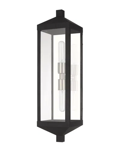 LIVEX LIGHTING LIVEX LIGHTING 2-LIGHT BLACK OUTDOOR WALL LANTERN