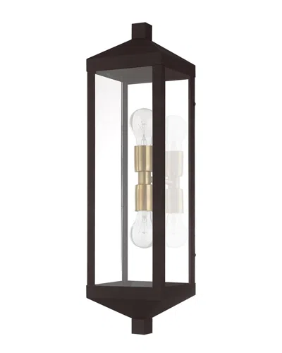 LIVEX LIGHTING LIVEX LIGHTING 2-LIGHT BRONZE OUTDOOR WALL LANTERN