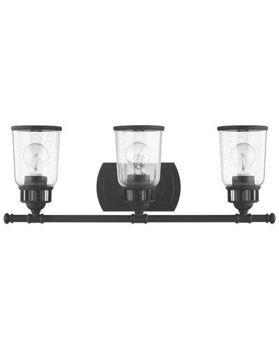 LIVEX LIGHTING LIVEX LIGHTING 3-LIGHT BLACK VANITY SCONCE WALL LIGHT