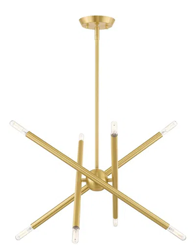 LIVEX LIGHTING LIVEX LIGHTING 8-LIGHT SATIN BRASS PENDANT