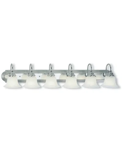 LIVEX LIGHTING LIVEX BELMONT 6-LIGHT BN & POLISHED CHROME BATH-LIGHT