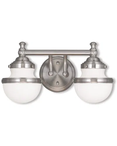 LIVEX LIGHTING LIVEX OLDWICK 2-LIGHT BRUSHED NICKEL BATH-LIGHT