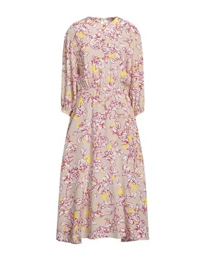 LIVIANA CONTI LIVIANA CONTI WOMAN MAXI DRESS LIGHT BROWN SIZE 6 ACETATE, SILK