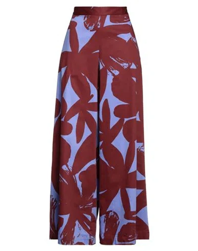 LIVIANA CONTI LIVIANA CONTI WOMAN PANTS BRICK SIZE 6 COTTON, ELASTANE