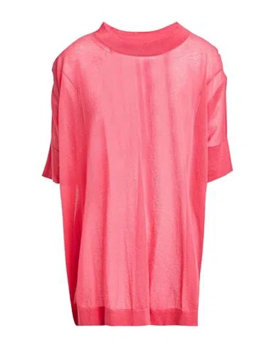 LIVIANA CONTI LIVIANA CONTI WOMAN SWEATER CORAL SIZE 8 COTTON, POLYAMIDE