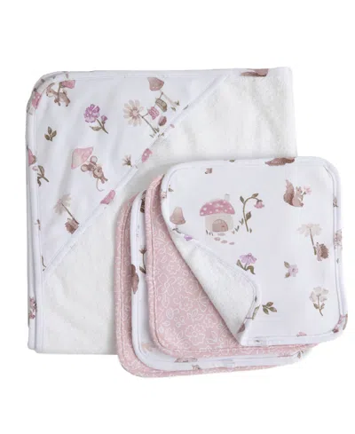 LIVING TEXTILES BABY GIRLS 5-PIECE MUSHROOM HOUSE COLLECTION BATH GIFT SET