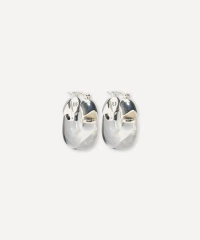 LIZZIE FORTUNATO LIZZIE FORTUNATO SILVER-PLATED MINI ORGANIC HOOP EARRINGS