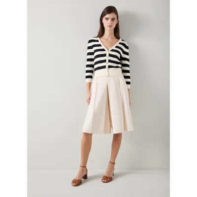 LK BENNETT BELLS BLACK AND ECRU CARDIGAN