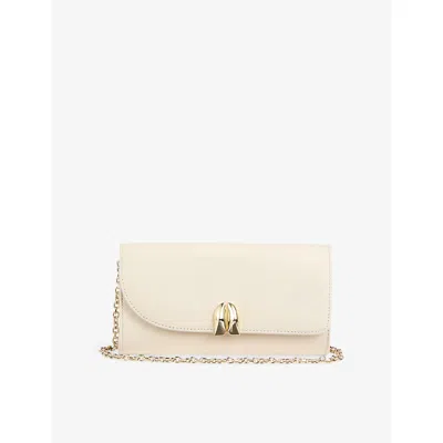 LK BENNETT WOMENS CRE-ECRU FLORENCE LEATHER CLUTCH BAG