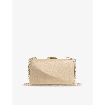 LK BENNETT WOMENS GOL-CHAMPAGNE CHARLOTTE GLITTERED CLUTCH BAG