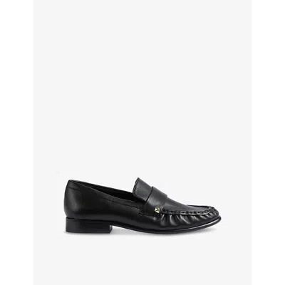 LK BENNETT WOMENS BLA-BLACK ADIRA STUD-EMBELLISHED LEATHER LOAFERS EUR 36 / 3 UK