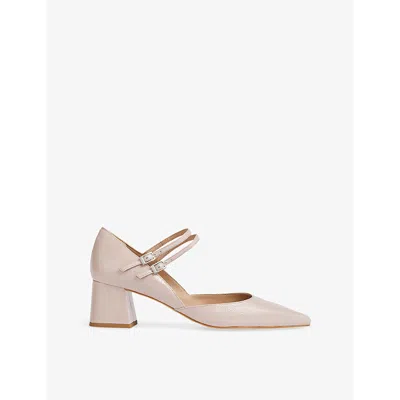 LK BENNETT WOMENS PIN-PINK SAVANNAH DOUBLE-STRAP PATENT-LEATHER COURT SHOES EUR 38/5 UK