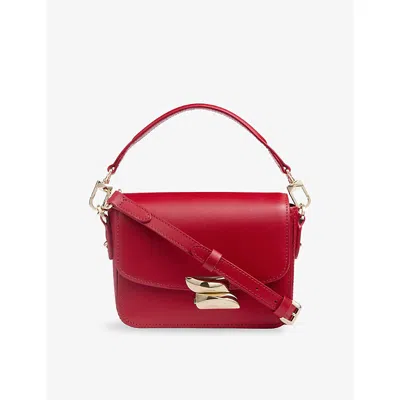LK BENNETT WOMENS RED-RED FRANKIE LEATHER CROSSBODY BAG