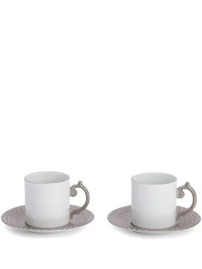 L'OBJET AEGEAN ESPRESSO CUPS AND SAUCER (SET OF TWO)