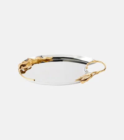 L'OBJET FERN MEDIUM 24KT GOLD-PLATED TRAY