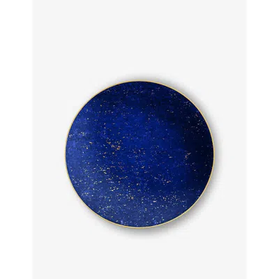 L'OBJET BLUE LAPIS FINE-PORCELAIN CAKE PLATE 31CM