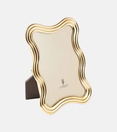 L'OBJET RIPPLE 24KT GOLD-PLATED PICTURE FRAME