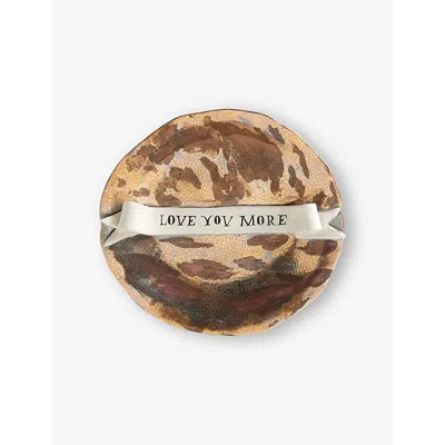 L'OBJET METALLIC RUAN HOFFMANN COLLECTION LOVE YOU MORE EARTHENWARE PLATE 27CM