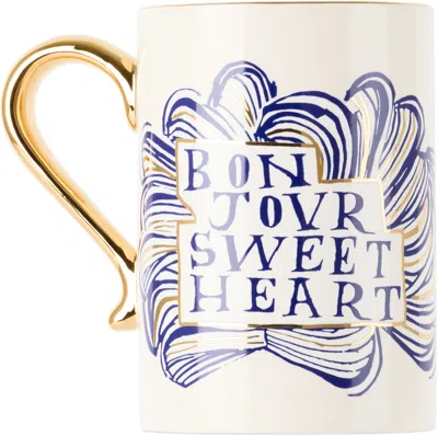 L'OBJET WHITE & GOLD RUAN HOFFMANN EDITION 'SWEETHEART' MUG