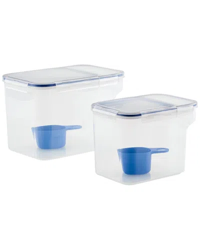 LOCK & LOCK DNU LOCKNLOCK FOOD STORAGE 4PC CLEAR CONTAINER & SCOOP SET