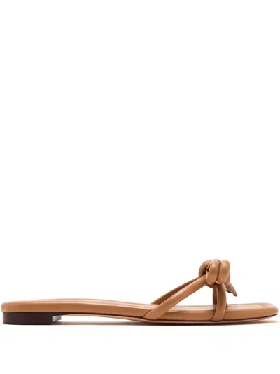 LOEFFLER RANDALL HADLEY KNOTTED-DETAIL LEATHER SANDALS
