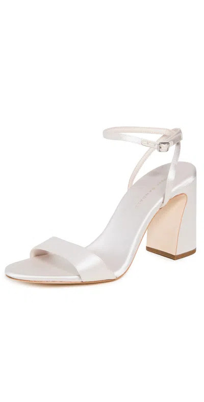 LOEFFLER RANDALL MALIA CURVED HEEL SIMPLE SANDALS CREAM