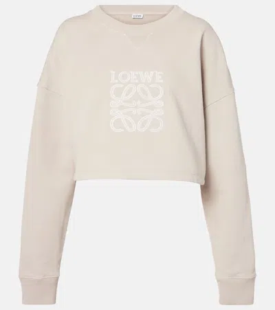 LOEWE ANAGRAM CROPPED COTTON JERSEY SWEATSHIRT