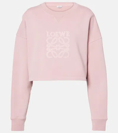 LOEWE ANAGRAM CROPPED COTTON JERSEY SWEATSHIRT