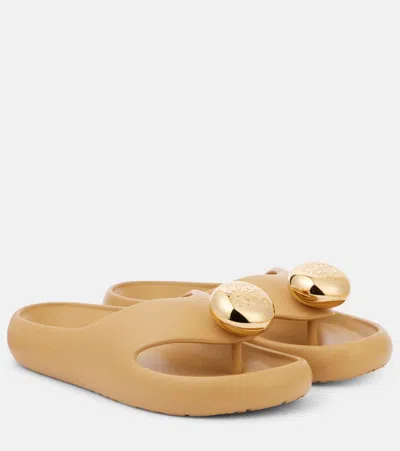 LOEWE ANAGRAM EMBELLISHED THONG SANDALS