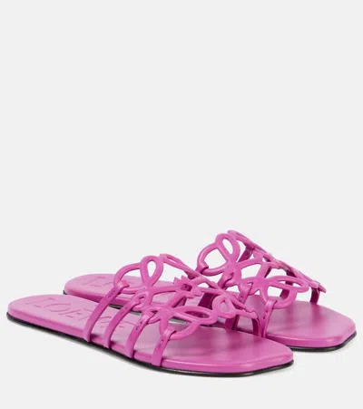 LOEWE ANAGRAM LEATHER SLIDES