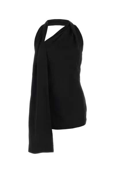 LOEWE LOEWE BLACK SATIN MINI DRESS