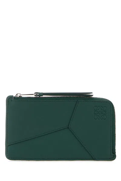 LOEWE BOTTLE GREEN LEATHER PUZZLE CARD HOLDER