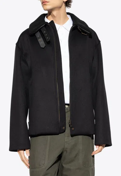 LOEWE COLLAR WOOL ZIP-UP JACKET