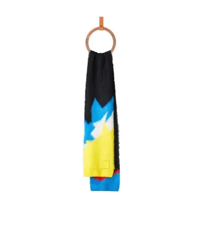 LOEWE COLOUR-BLOCK KNITTED SCARF