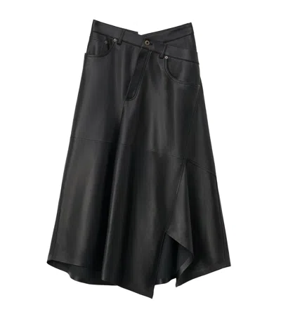 LOEWE COTTON ASYMMETRIC MIDI SKIRT