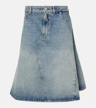 LOEWE DECONSTRUCTED DENIM MIDI SKIRT