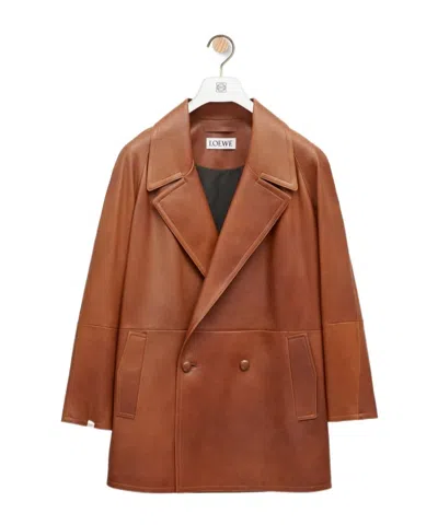 LOEWE DOUBLE-BREASTED COAT IN NAPPA LAMBSKIN