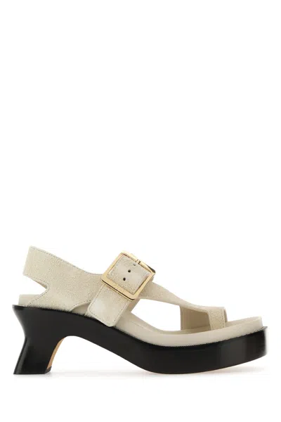 LOEWE EASE BRUSHED HEELED SANDALS