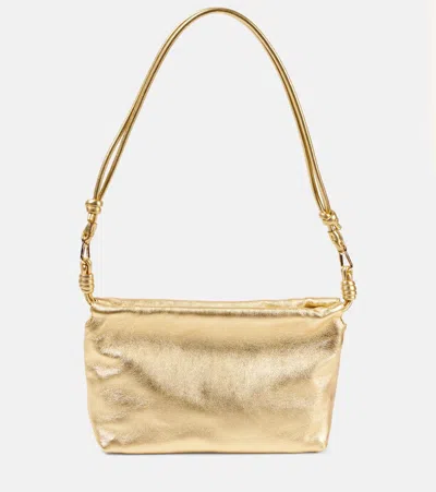 LOEWE FLAMENCO MEDIUM METALLIC LEATHER TOTE BAG