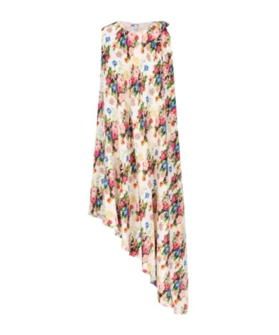 LOEWE LOEWE FLORAL PRINTED ASYMMETRIC DRESS