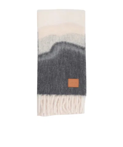 LOEWE LOEWE MARBLE PATTERNED MULTITONE JACQUARD SCARF