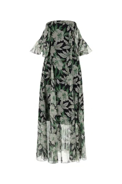 LOEWE WOMEN GREEN FLORAL-PRINT MIDI DRESS, M LUXURY DRESSES FOR WOMEN DARVEYS